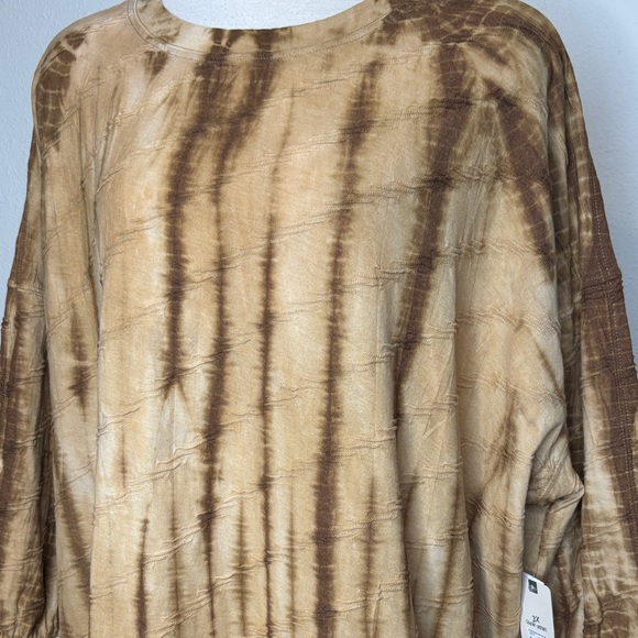 Terra & Sky size 3X Tan Tie-Dye Blouse - Picture 3 of 9